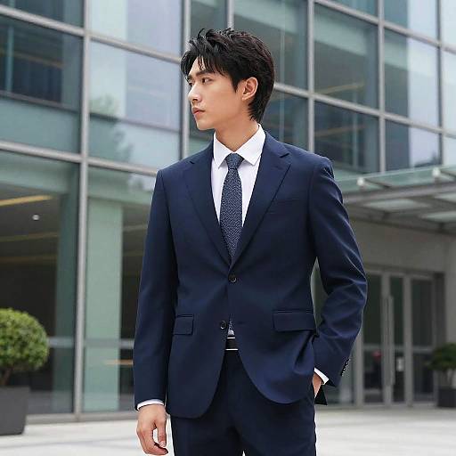 Businessman with Side Fringe Hairstyle