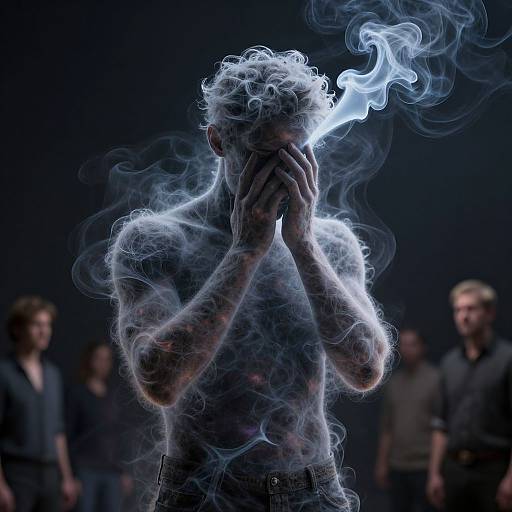 Emotional Smoke Man in Nebula