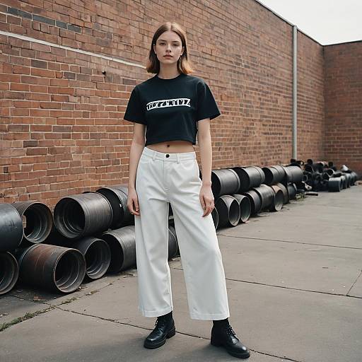 Y2K Minimalist Crop Top Fashion Shoot