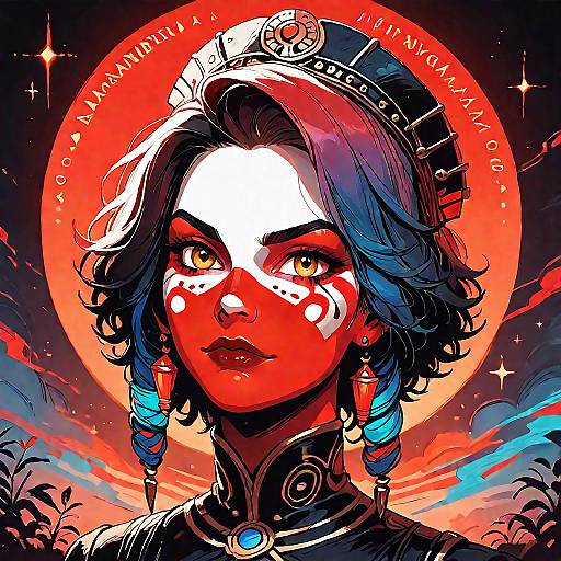 Elegant Silhouette in a Night Ritual