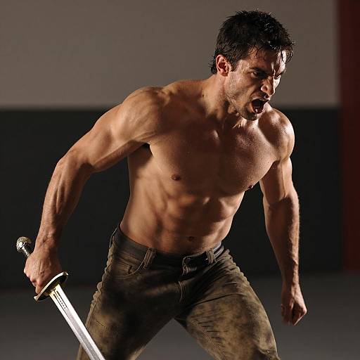 Fierce Warrior in Dynamic Motion