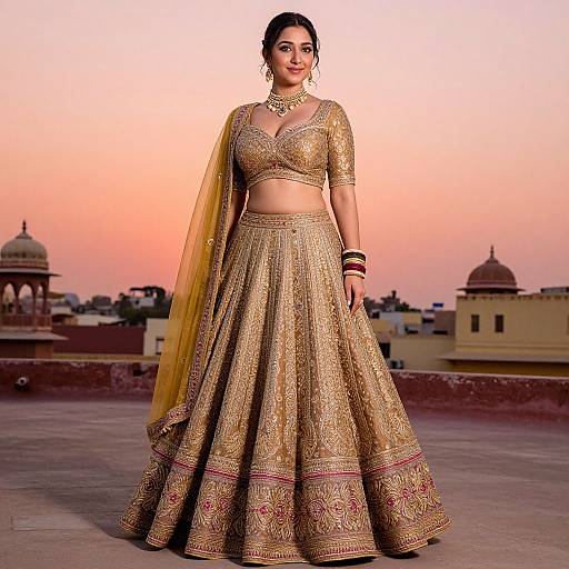 Elegant Indian Woman in Doli Lehenga
