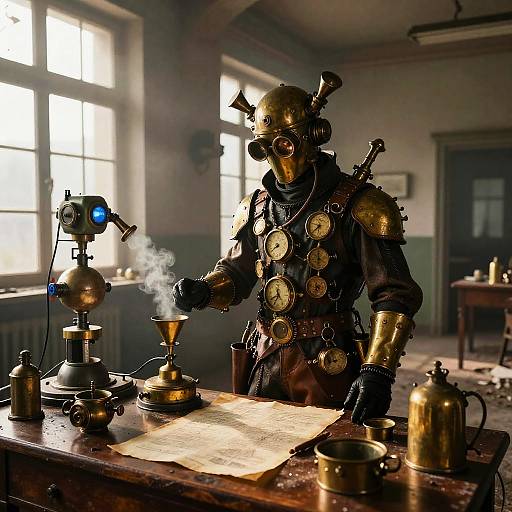 Steampunk Medic in Abandoned Hospital