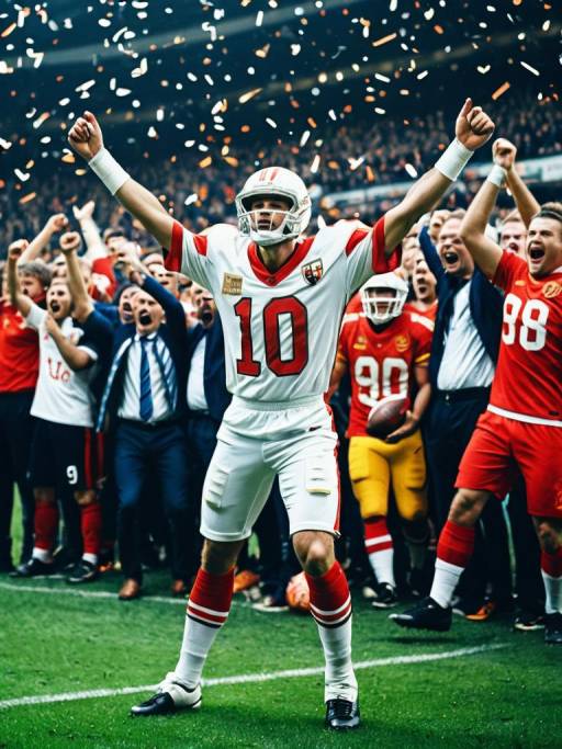 Energetic Football Team Celebration Scene