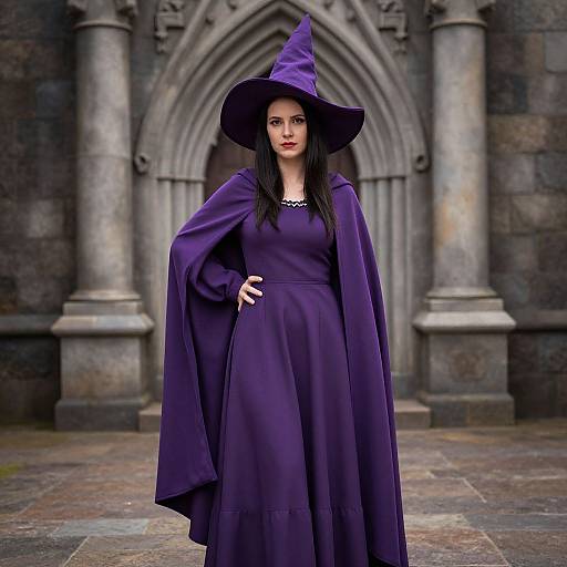Purple Cape Witch Portrait