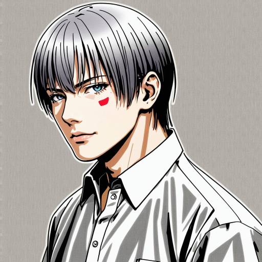 Illustration of Akagi shigeru, fukumoto mahjong in the style of Nishimata aoi