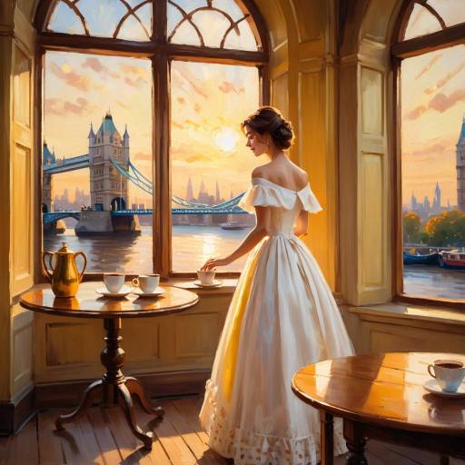Impressionist Sunset View with Woman
