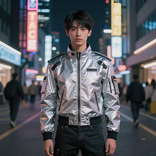 Futuristic Cyberpunk City Night Scene