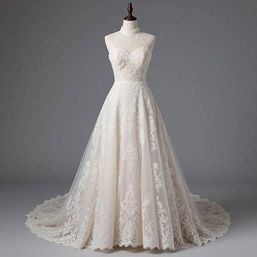 Elegant Vintage Sheer Sweetheart Bridal Gown