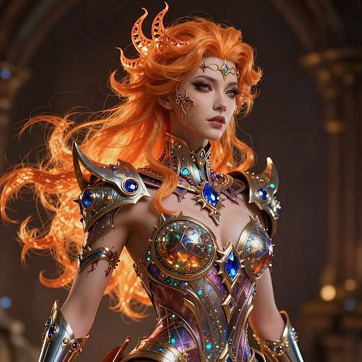 Hyper-Realistic Iridescent Female Mage