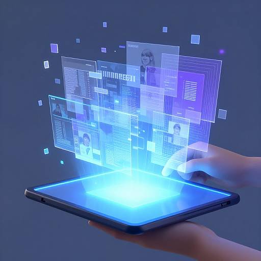 Futuristic Pixelated Holographic Tablet