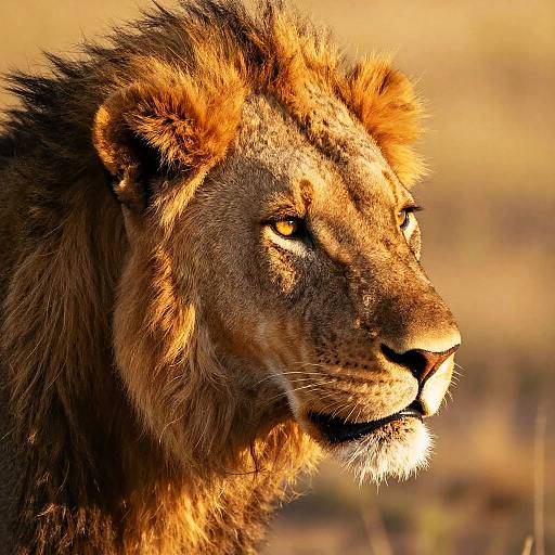 Detailed Lion Rear Wildlife Portrait