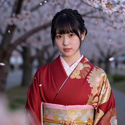 Serene Japanese Woman in Kimono