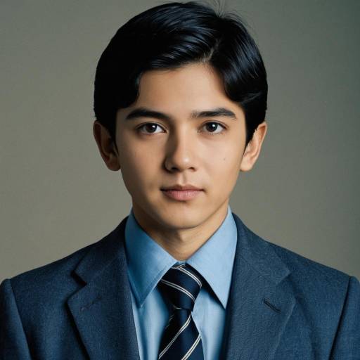 Young Man in Blue Suit and Tie