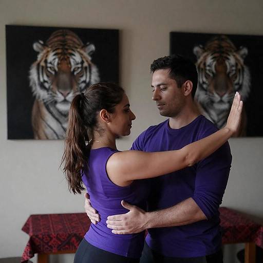 Dimly Lit Dance with Tiger Paintings