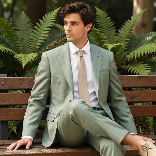 Handsome Man in Green Checkered Suit