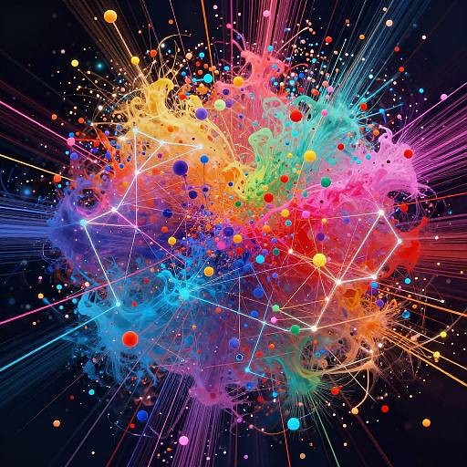 Vibrant AI Neural Network Explosion