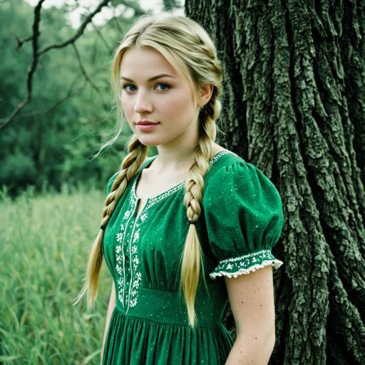 Anna from Frozen in Green Dress Outdoors