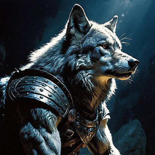 Ultra-Realistic Wolf Warrior Portrait