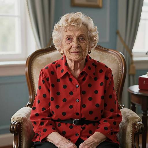 Charming Elderly Woman in Cozy Setting