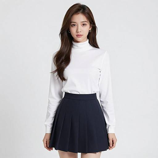 Li Yunsi in Pleated Skirt Portrait