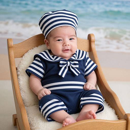 Vintage Sailor Suit Newborn Portrait