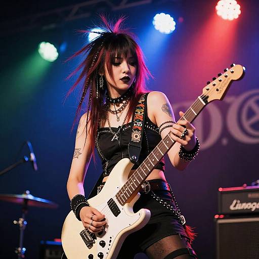 Punk Rock Woman with Rat Tail Hair