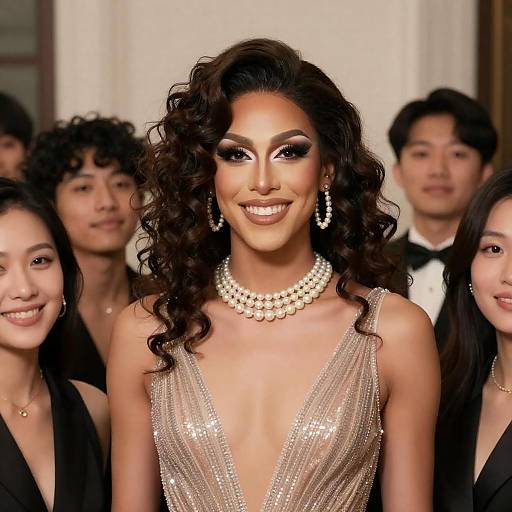 Glamorous Party Scene with Diverse Attendees