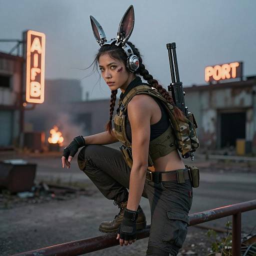 Masked Urban Ranger with Mechanical Hare-Ears