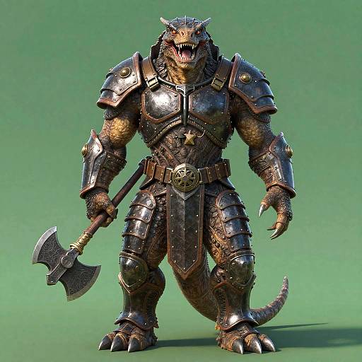 Ferocious Armored Reptilian Warrior