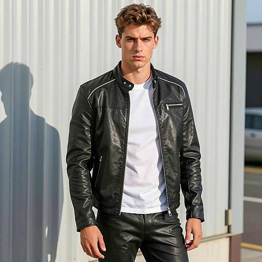 Handsome Young Man in Track Pants Costume