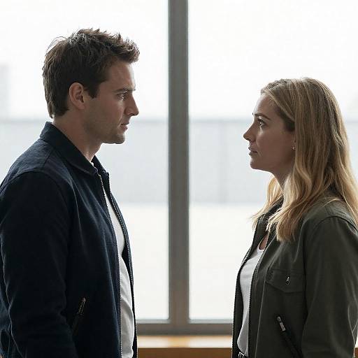 Intense Profile Portrait of Couple