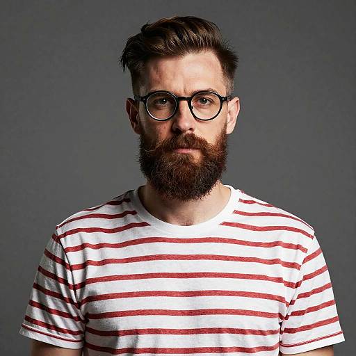 Minimalist Bearded Engineer Logo