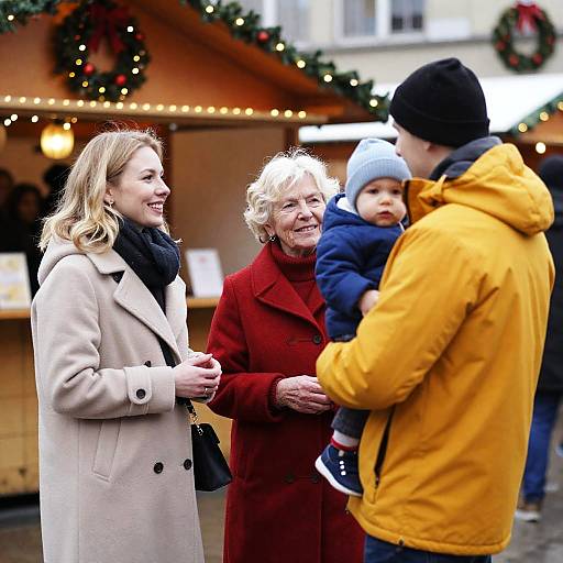 Family at Christmas Market