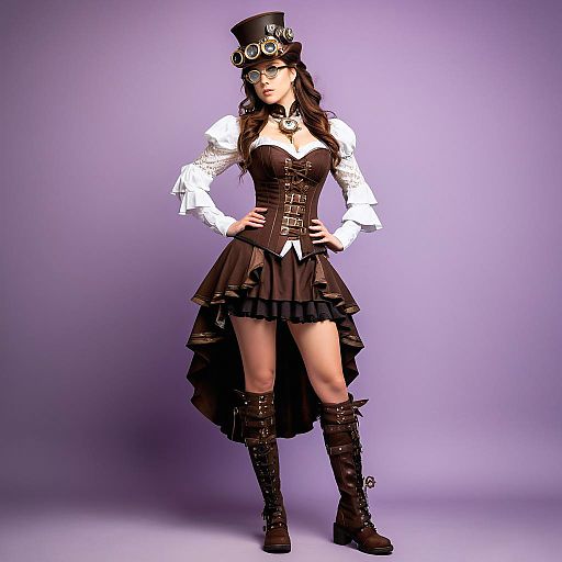Whimsical Steampunk Tinkerer in Lilac