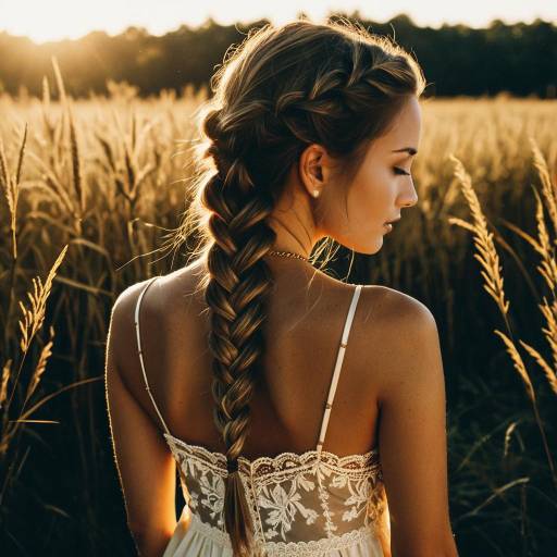 Elegant Character in Soft Silks at Sunset