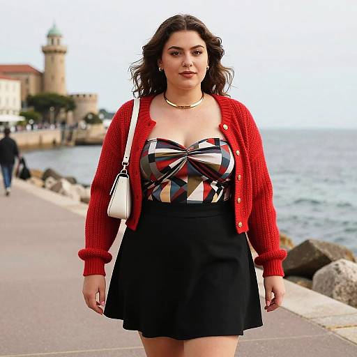 Casual-Chic Woman by Seafront Promenade