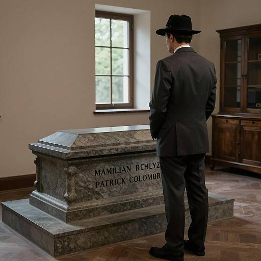 Mysterious Man in Dimly Lit Room