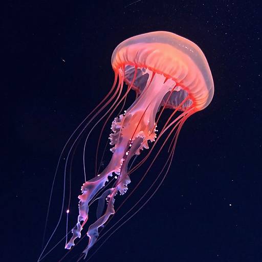 Bioluminescent Jellyfish in Starry Cosmos