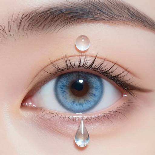 Hyper-Realistic Blue Eye with Liquid Glass