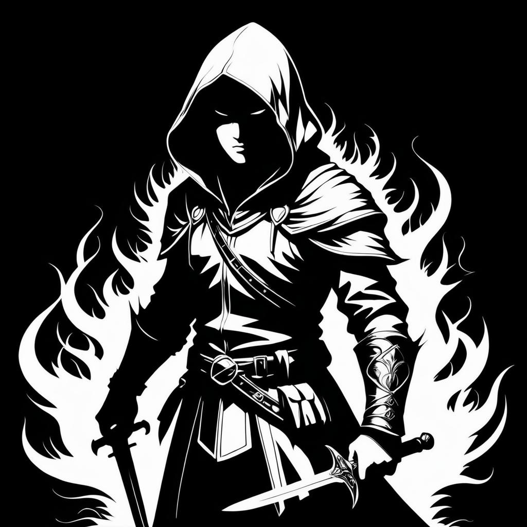 Mysterious Rogue in Shadows Illustration