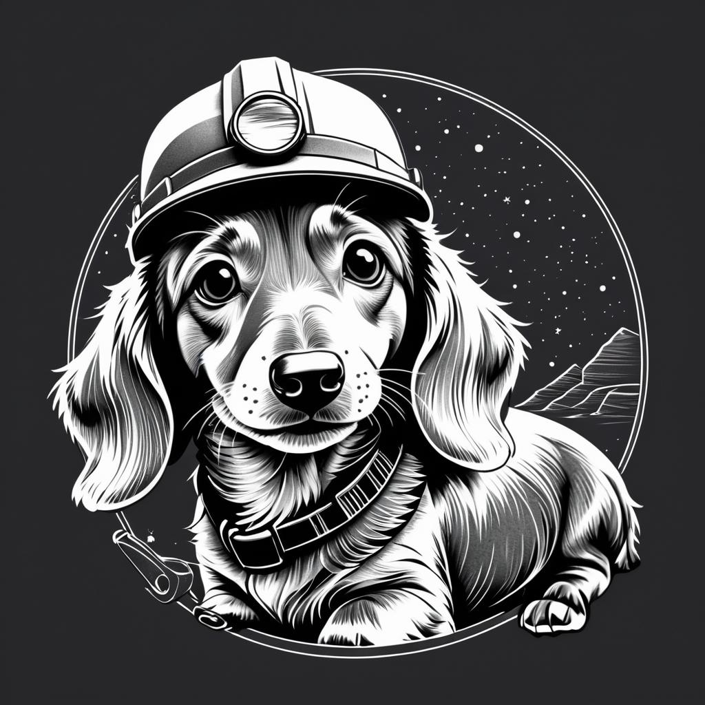 Cute Dachshund Geologist T-Shirt Design