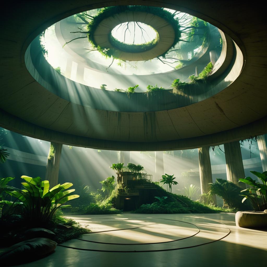 Underground Brutalist Dome in Jungle