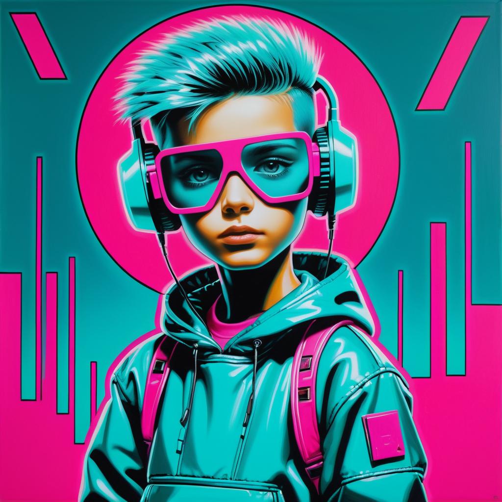 Hyper-Realistic 80s Robot Punk Art