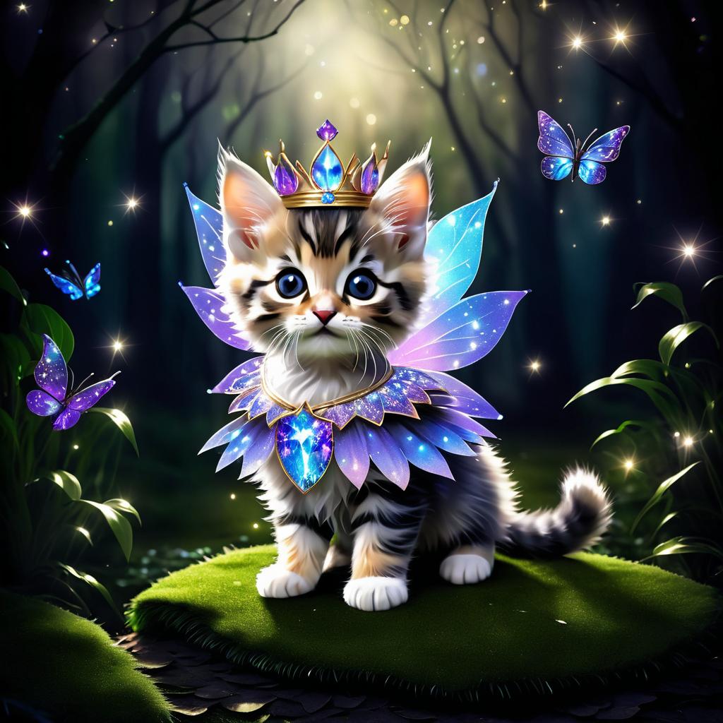 Playful Kitten in Fairy Costume