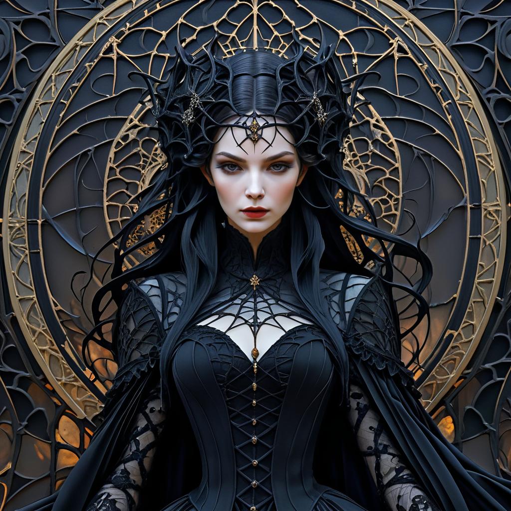 Gothic Elegance: Vampiric Web Entanglement