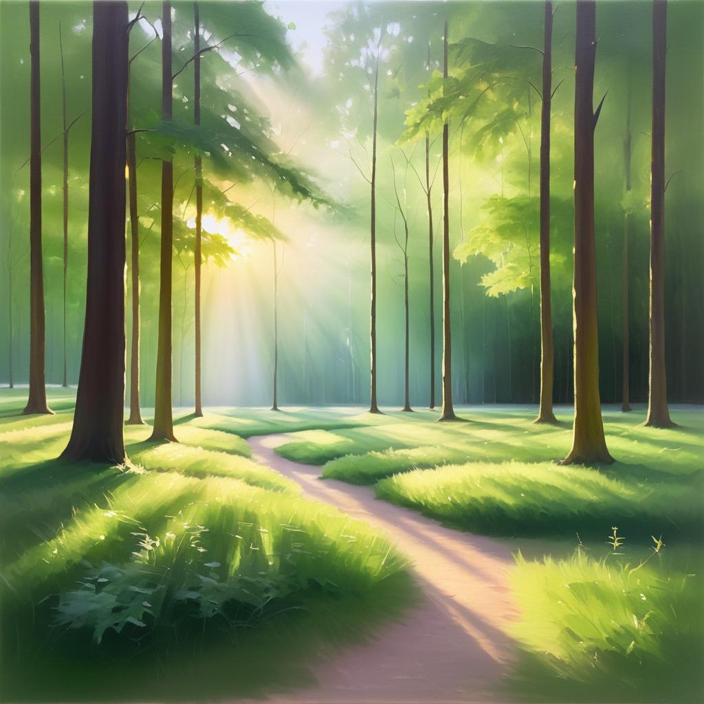 Tranquil Forest Glade at Sunrise