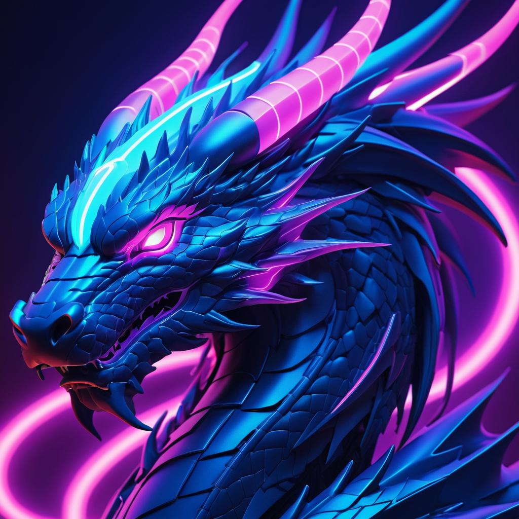 Neon Dragon: Cyberpunk Digital Art