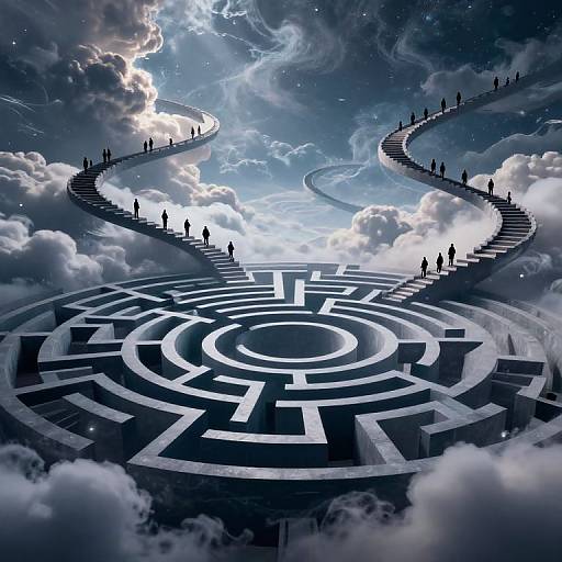 Cosmic Labyrinth with Spiraling Staircases