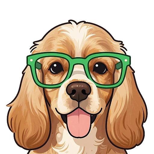 Wistful Cocker Spaniel Cartoon Portrait